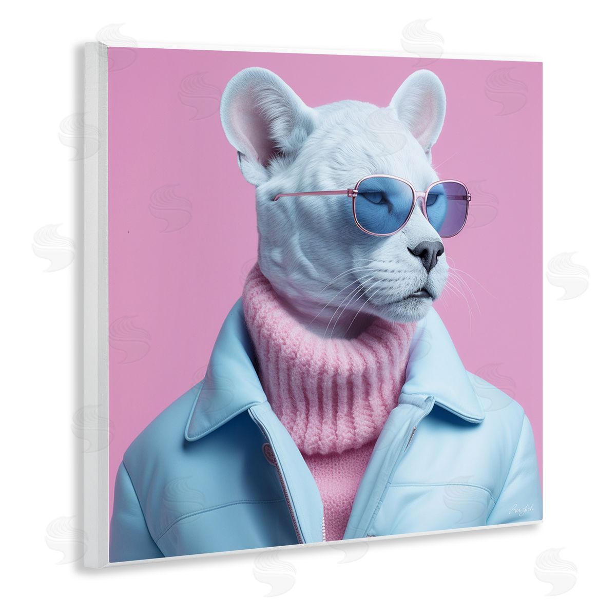 Roozbeh Pastel Stylish Panther Wall Plaque Artside_