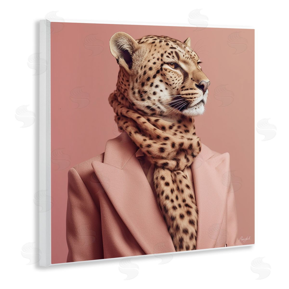 Roozbeh Fashionable Cheetah Portrait Wall Plaque Artside_
