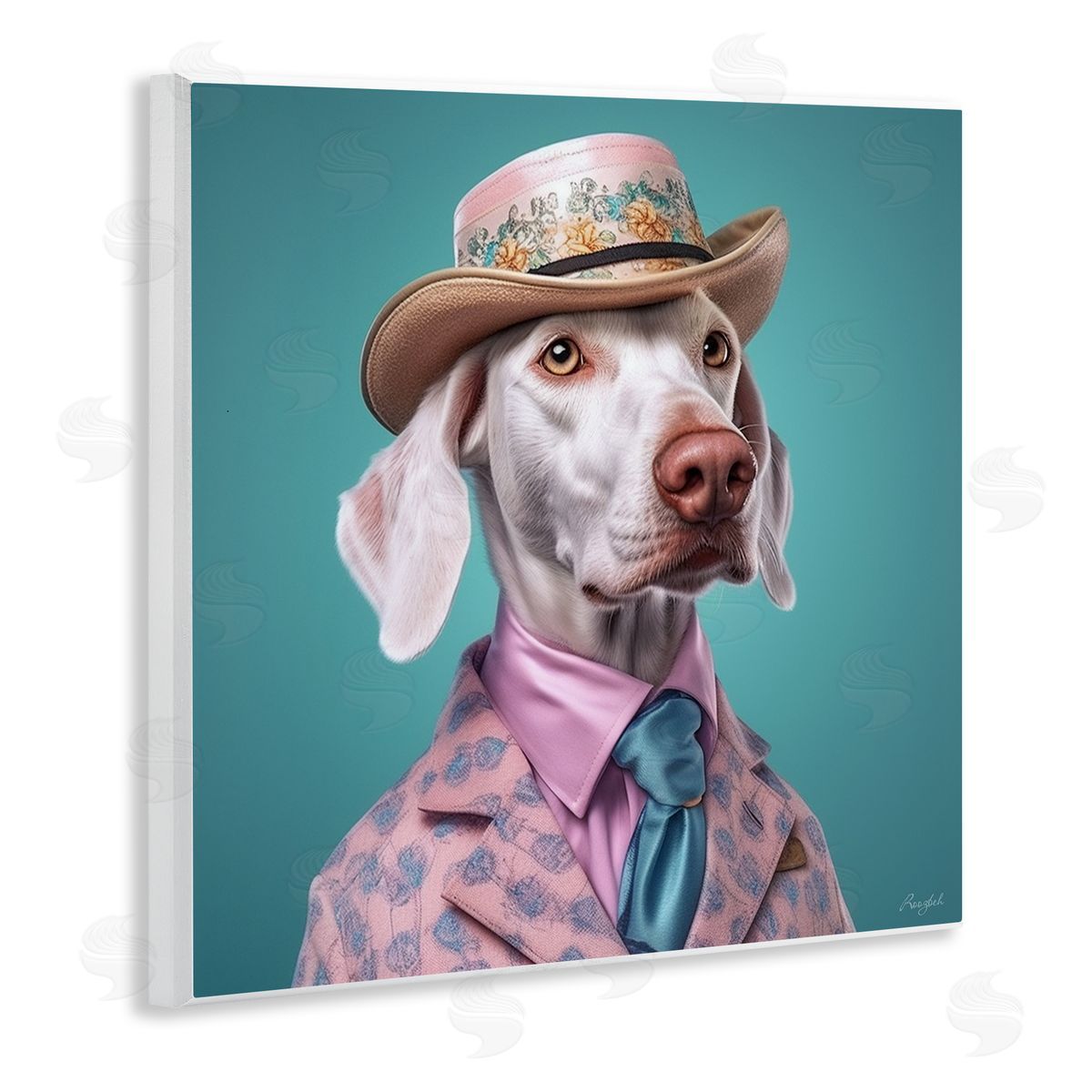 Roozbeh Fancy Dog in Suit Wall Plaque Artside_
