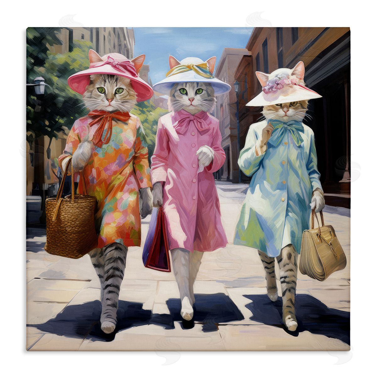 Ray Powers Feline Fashion Cats Canvas Wall Art