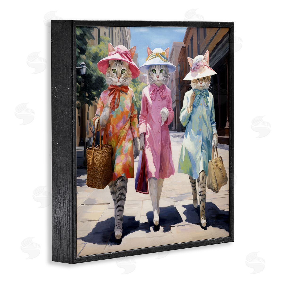 Ray Powers Feline Fashion Cats Black Framed Giclee Wall Artside_