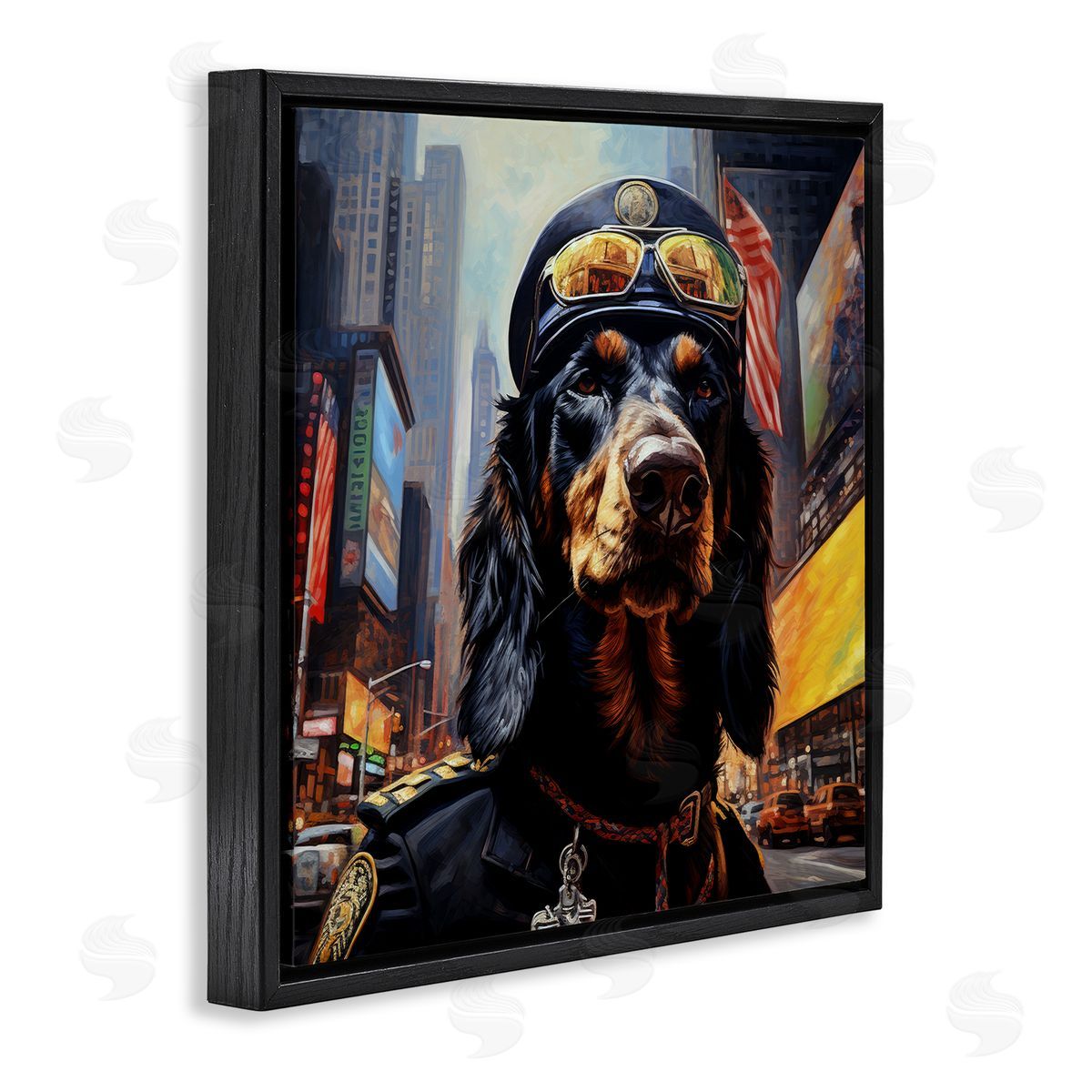 Ray Powers Military Dog Portrait Black Floater Frame Canvas Artside_