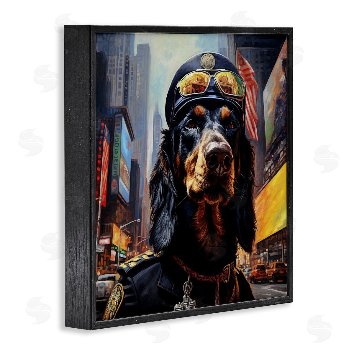 Ray Powers Military Dog Portrait Black Framed Giclee Wall Artside_