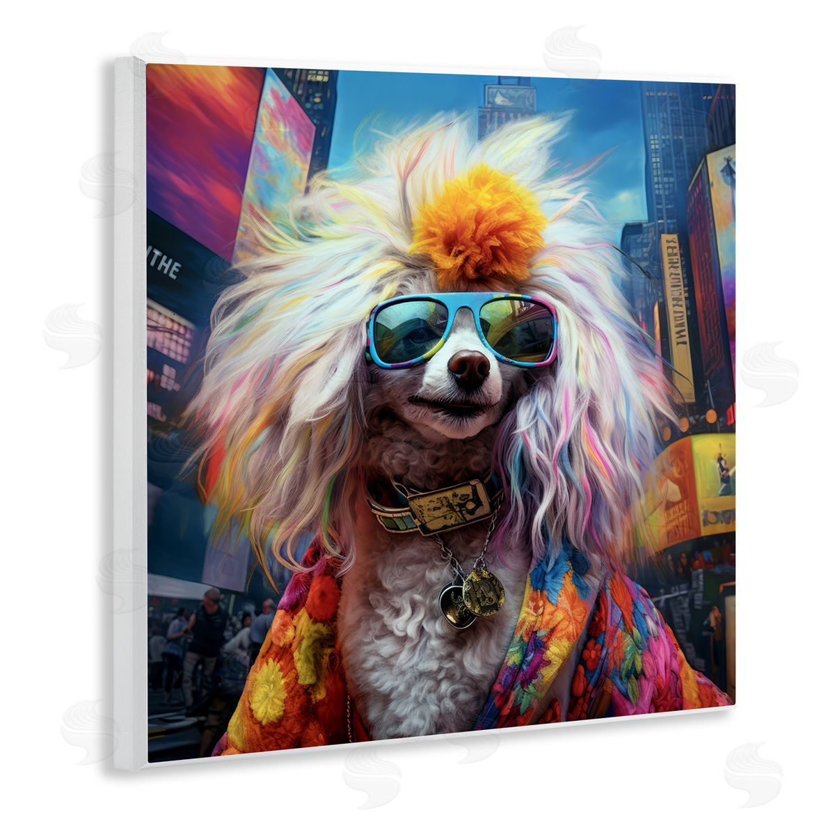 Ray Powers Hippie Doodle Dog Wall Plaque Artside_