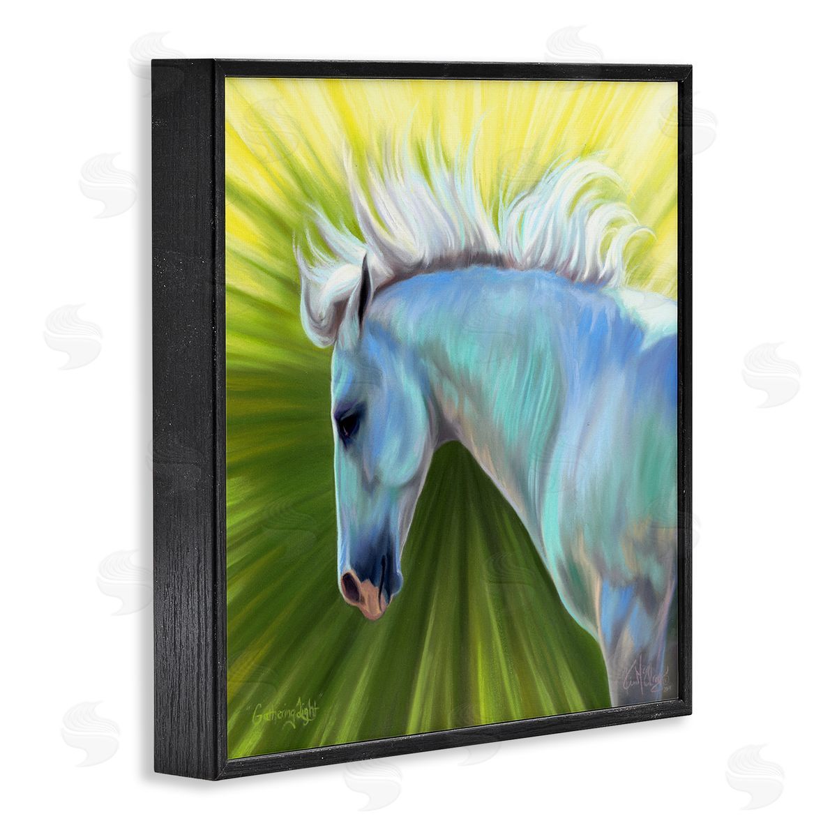 Spirit Horse Gathering Light Horse Black Framed Giclee Wall Artside_