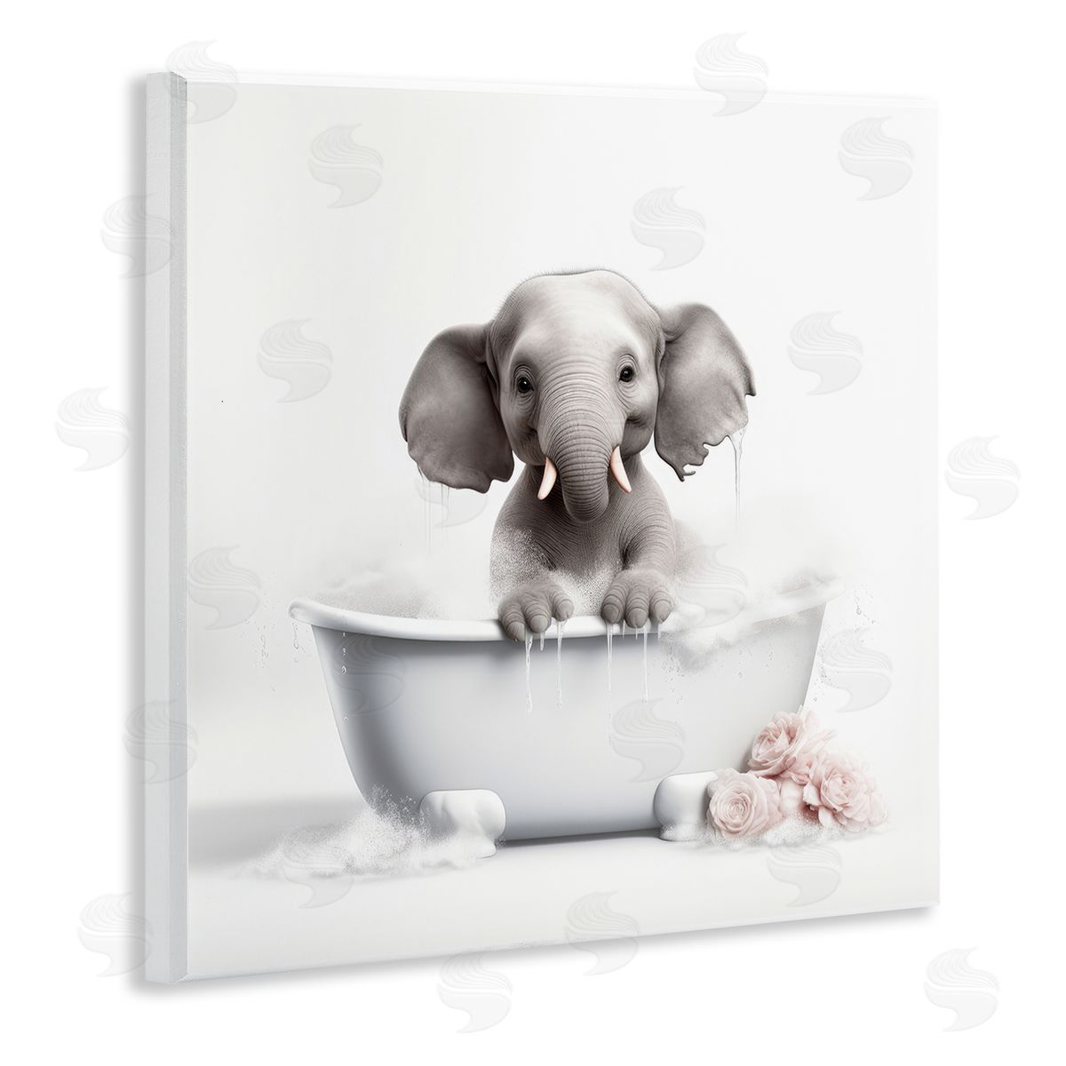 Lazar Studio Baby Elephant Bath Wall Plaque Artside_