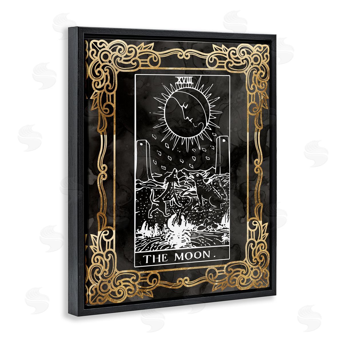 Stupell Studio Patterned Moon Tarot Black Floater Frame Canvas Artside_