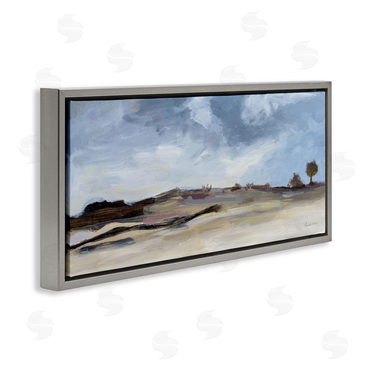 Pamela Munger Desert Landscape Painting Gray Floater Frame Canvas Artside_