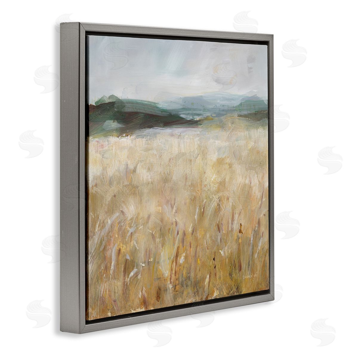 Danhui Nai Wheat Field Landscape Gray Floater Frame Canvas Artside_