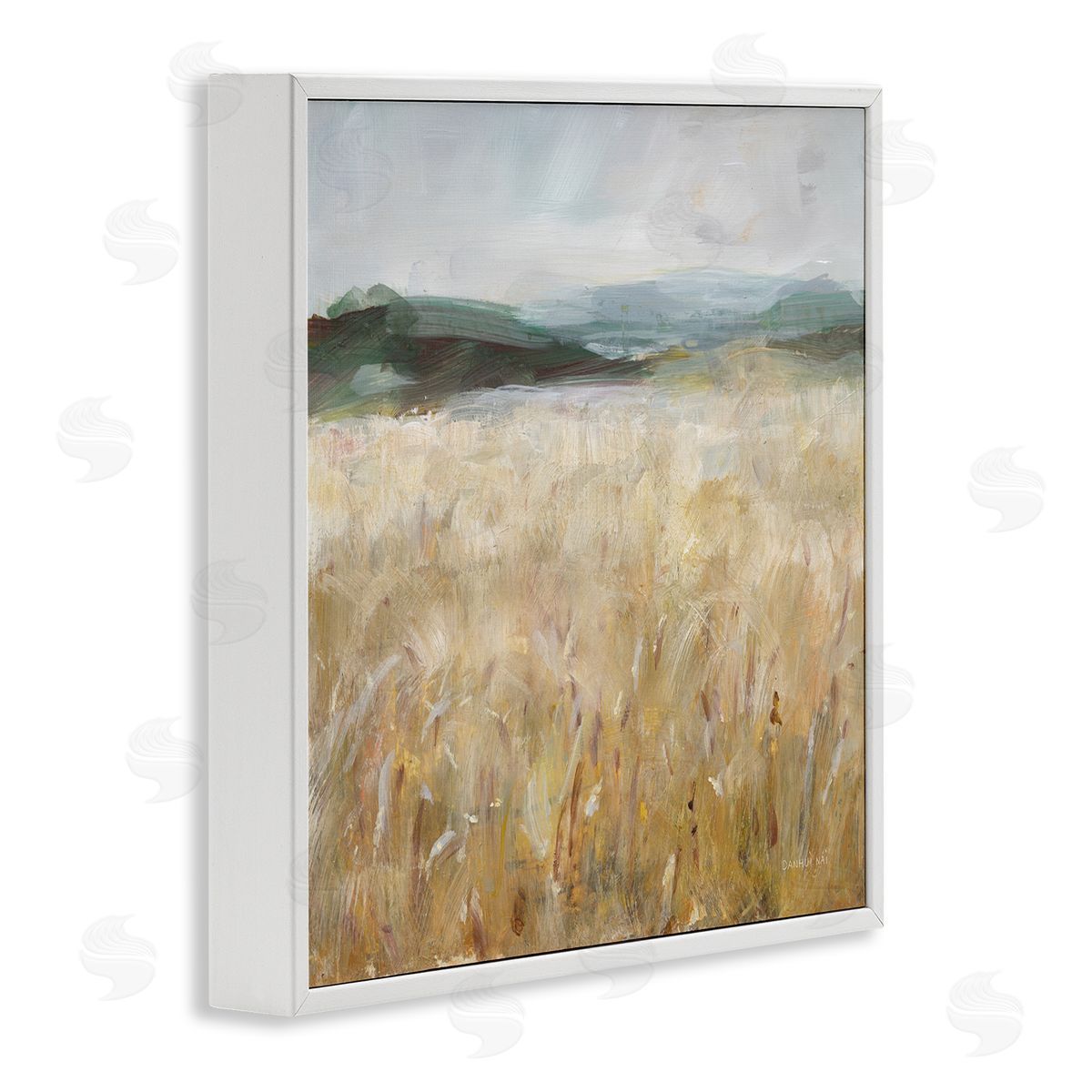 Danhui Nai Wheat Field Landscape White Framed Giclee Wall Artside_
