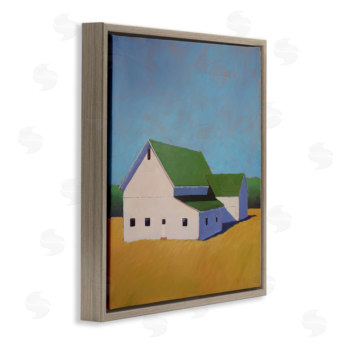 Carol Young Country Barn Landscape Brown Floater Frame Canvas Artside_