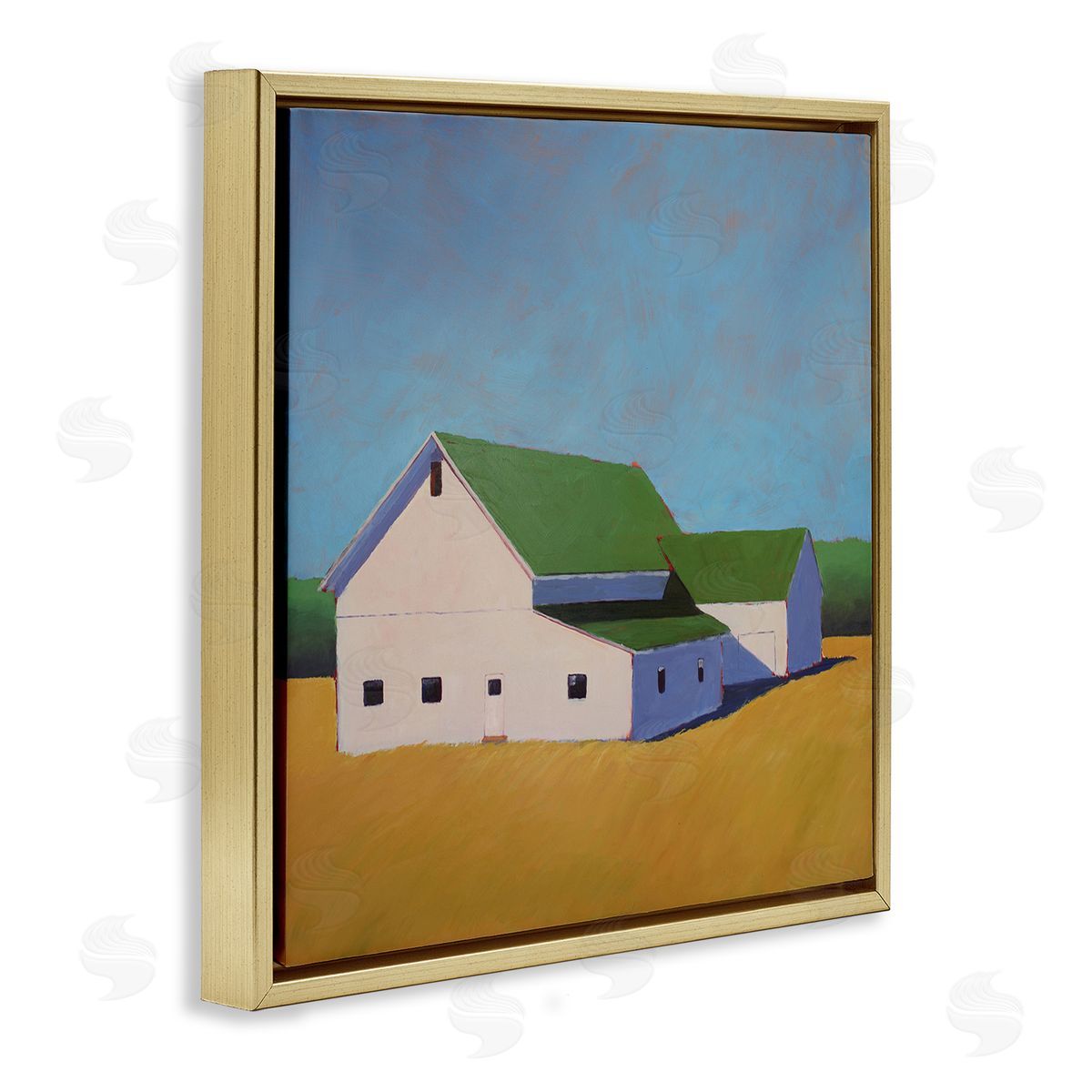 Carol Young Country Barn Landscape Gold Floater Frame Canvas Artside_