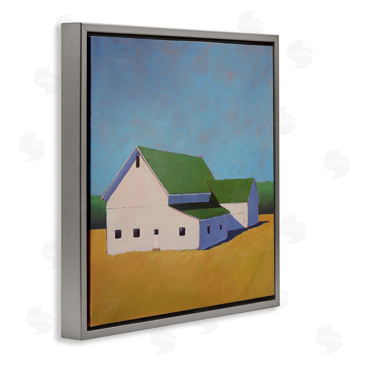 Carol Young Country Barn Landscape Gray Floater Frame Canvas Artside_