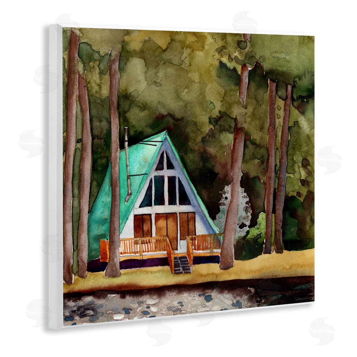 Paul McCreery Woodland Cabin Landscape Wall Plaque Artside_