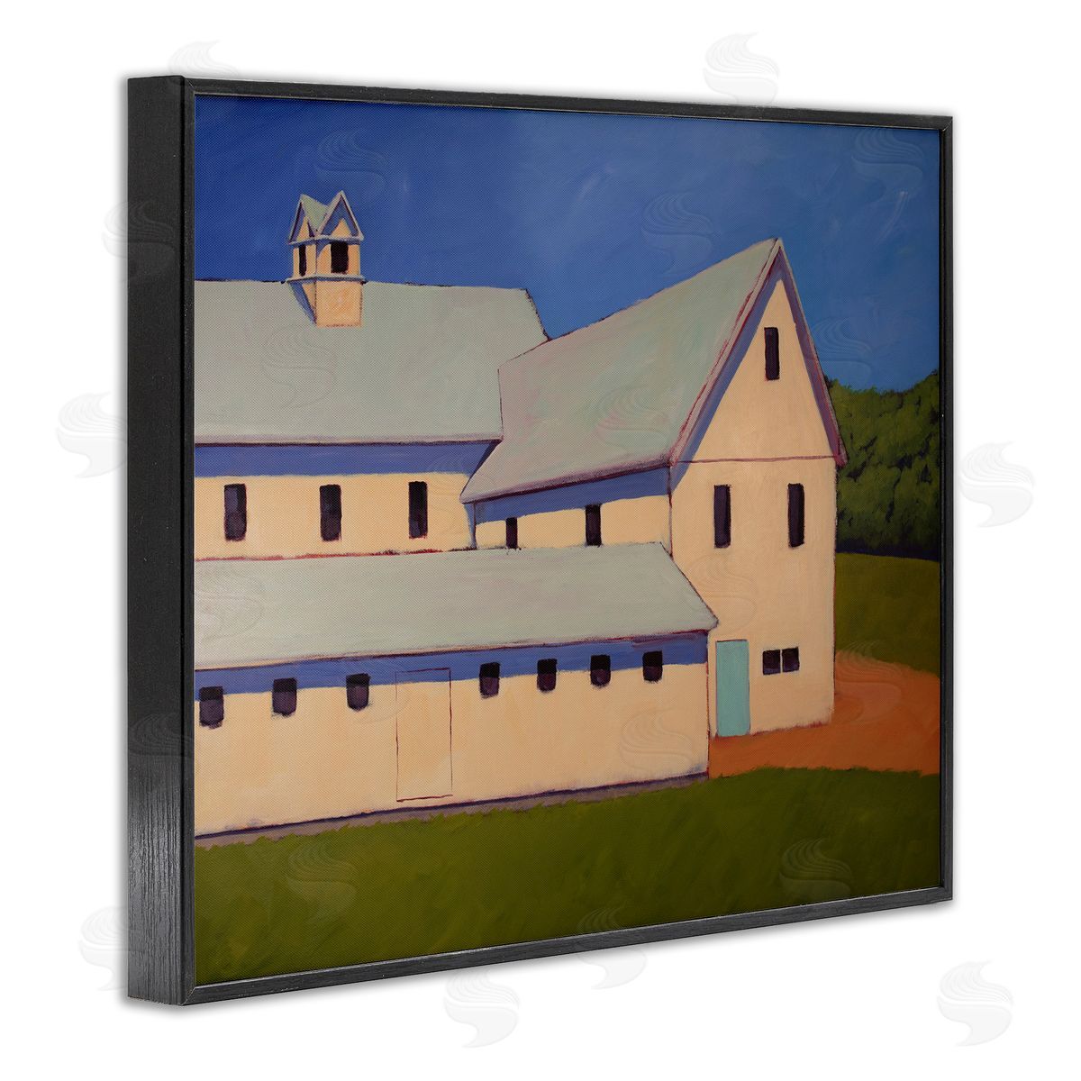 Carol Young Country Building Painting Black Framed Giclee Wall Artside_