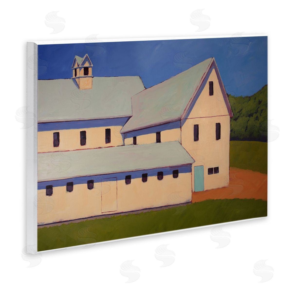 Carol Young Country Building Painting Wall Plaque Artside_