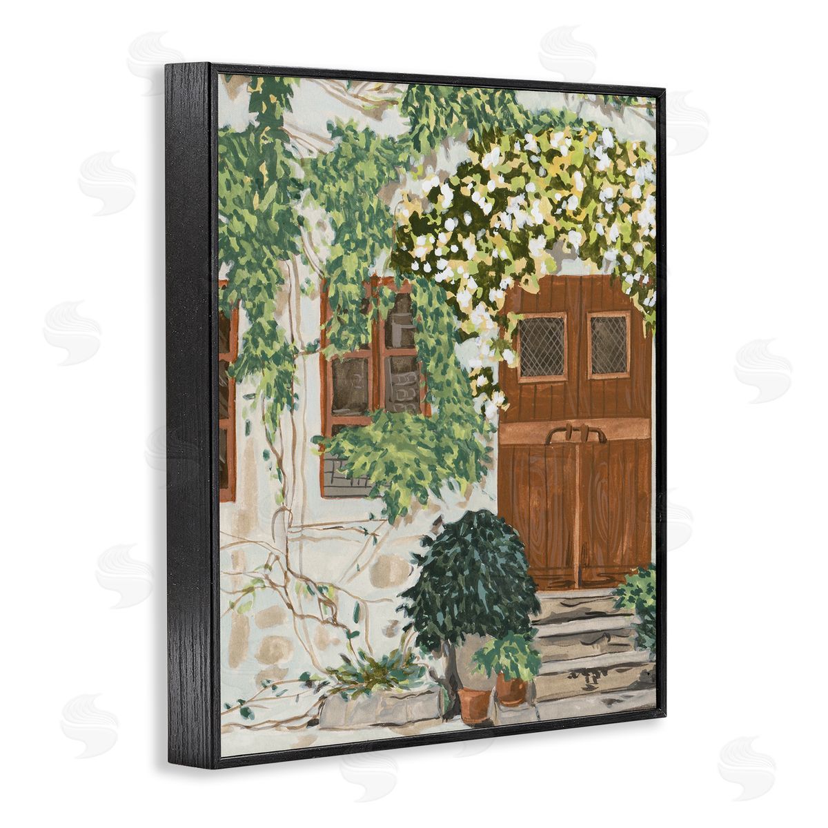 Melissa Wang Cottage Ivy & Plants Black Framed Giclee Wall Artside_