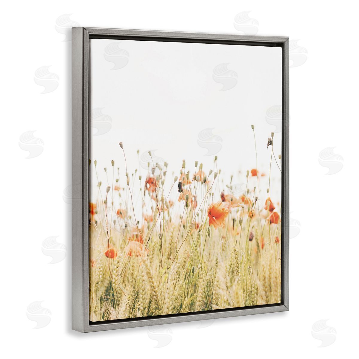 Poppy Field Photography Grey Floating Frame Canvas Wall Art, Home Decor by Krista Broadway