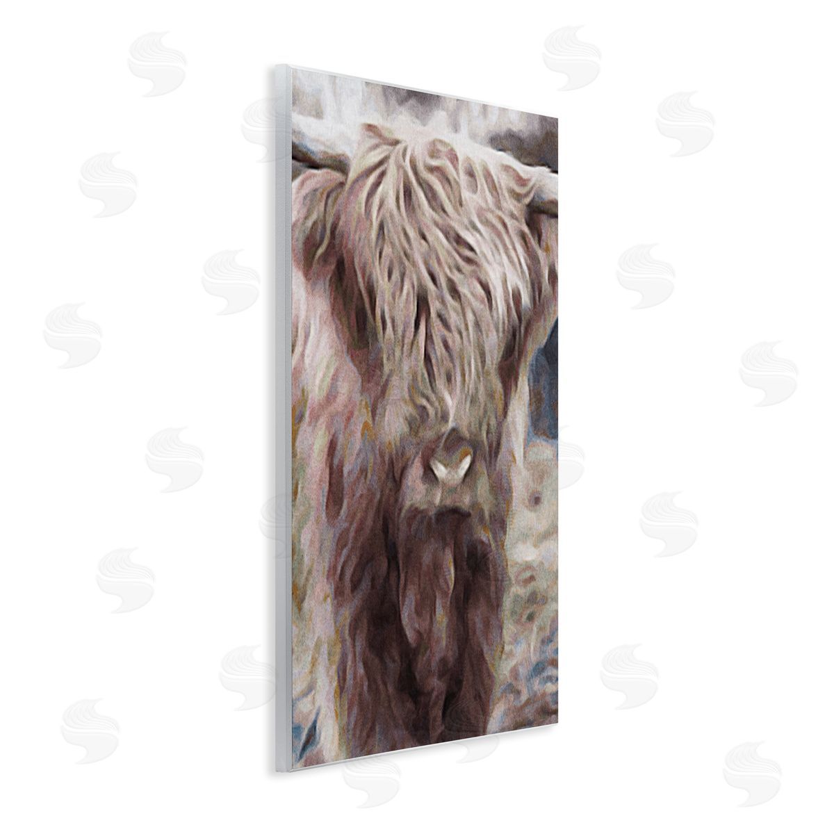 Denise Brown Cattle Abstract Portrait Wall Plaque Artside_