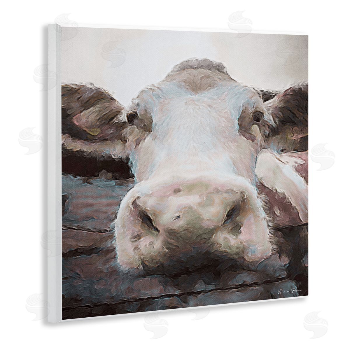 Denise Brown Farm Cow Abstraction Wall Plaque Artside_