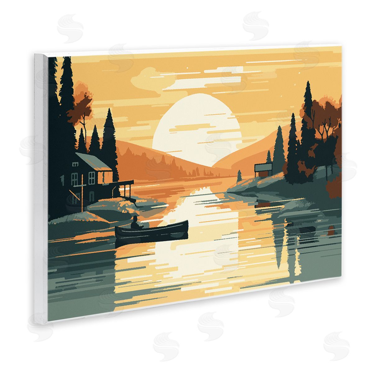 Ziwei Li Sunrise Lake Scenery Wall Plaque Artside_