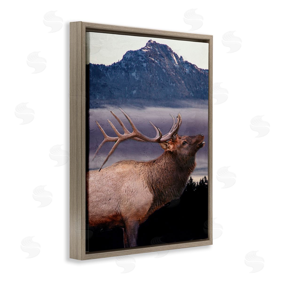 Kim Allen Elk Mountain Landscape Brown Floater Frame Canvas Artside_
