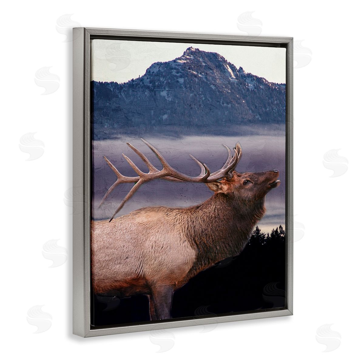 Kim Allen Elk Mountain Landscape Gray Floater Frame Canvas Artside_
