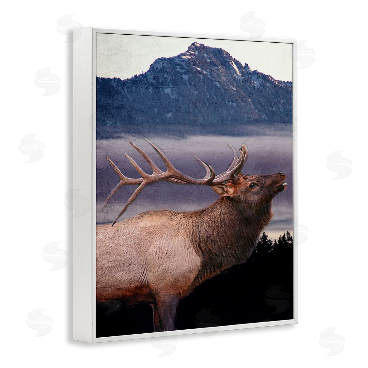 Kim Allen Elk Mountain Landscape White Framed Giclee Wall Artside_
