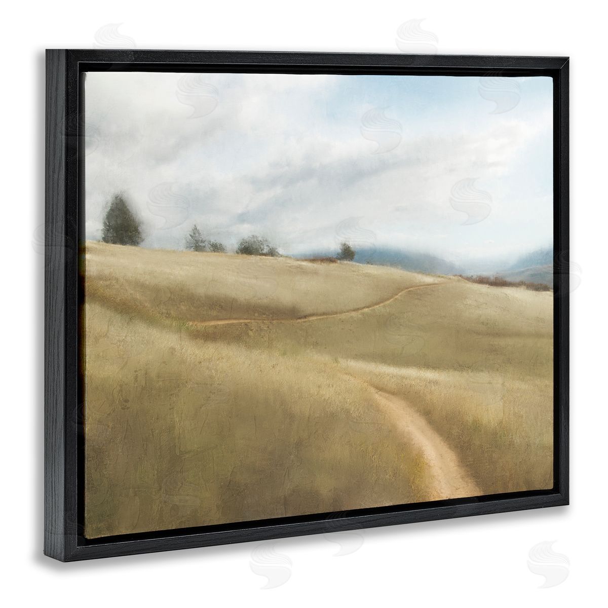 Kim Allen Country Path Landscape Black Floater Frame Canvas Artside_