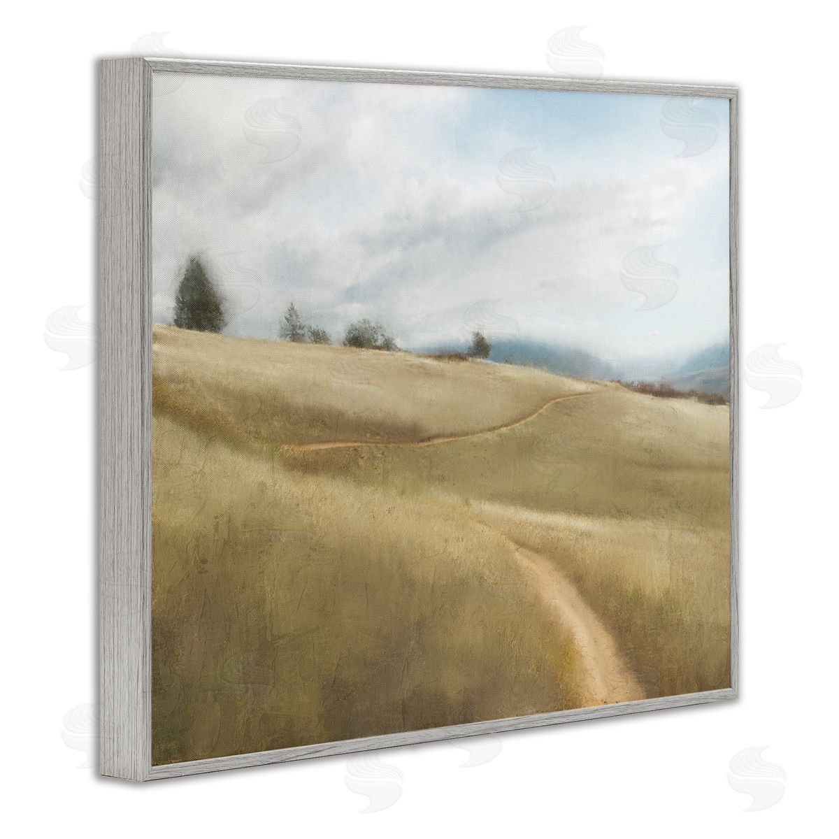 Kim Allen Country Path Landscape Gray Framed Giclee Wall Artside_