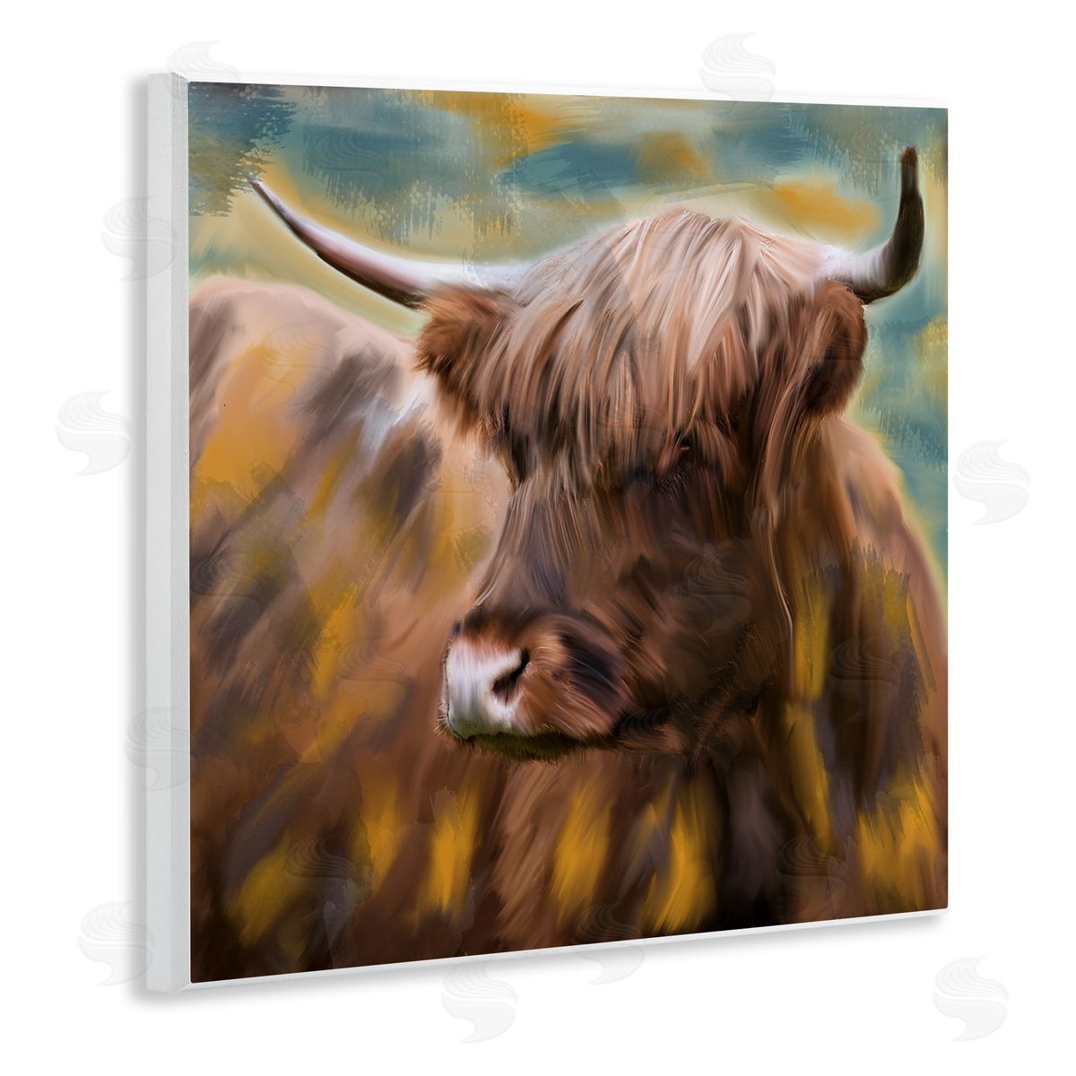 Kim Allen Brown Highland Cow Wall Plaque Artside_