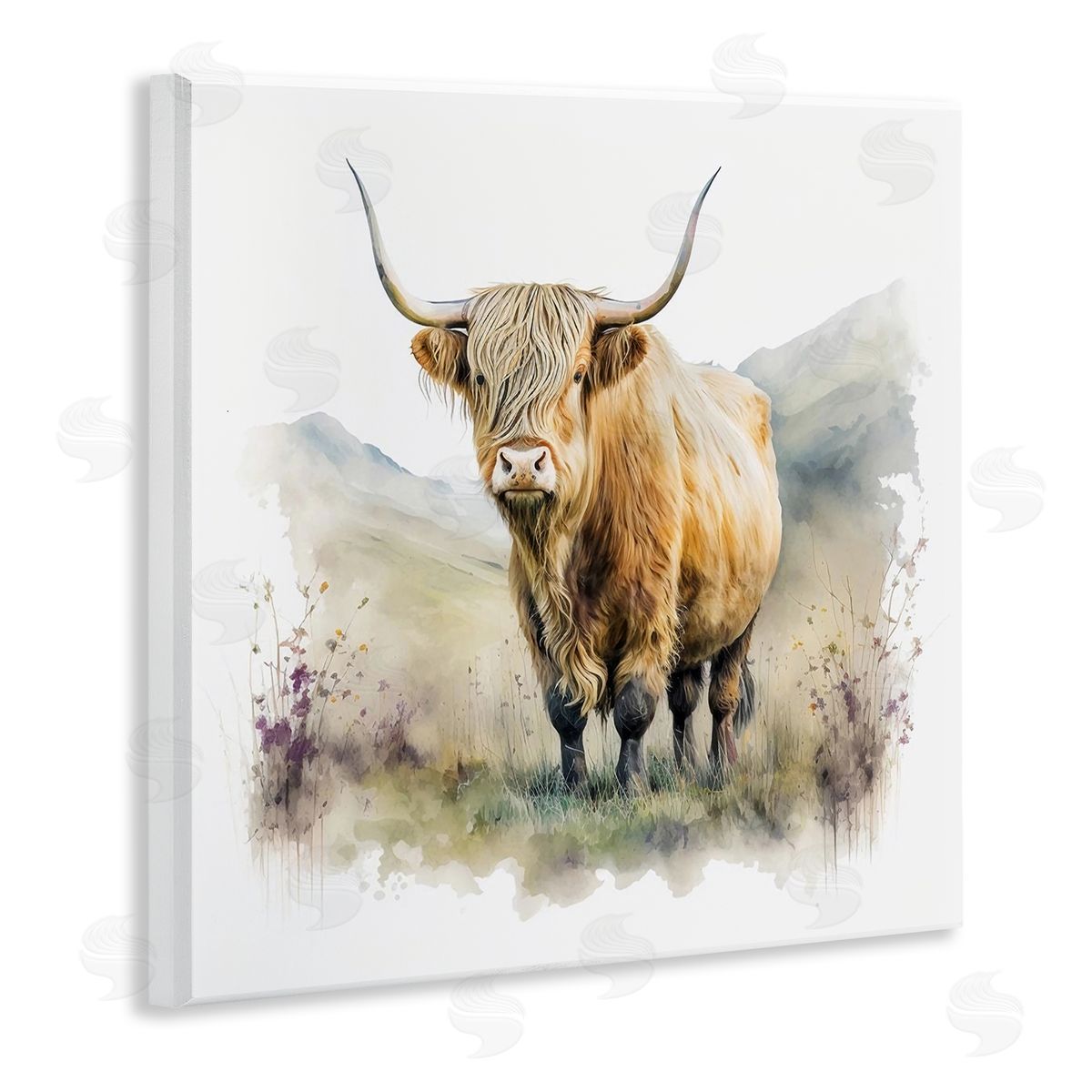 LSR Design Studio Modern Cow & Mountain Wall Plaque Artside_