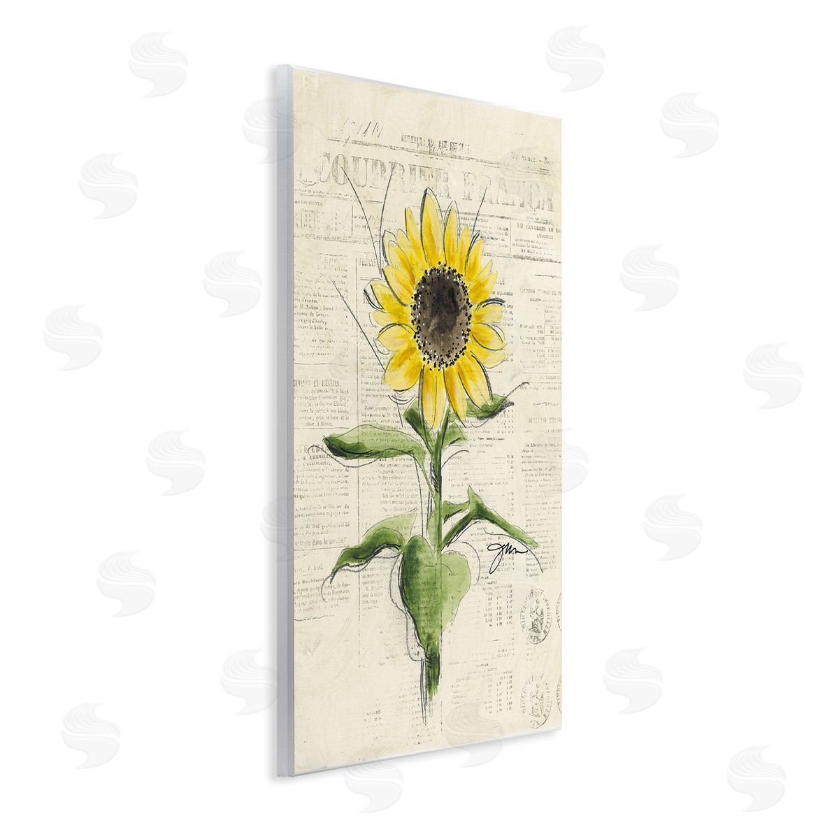 Julie Norkus Vintage Sunflower Painting Wall Plaque Artside_