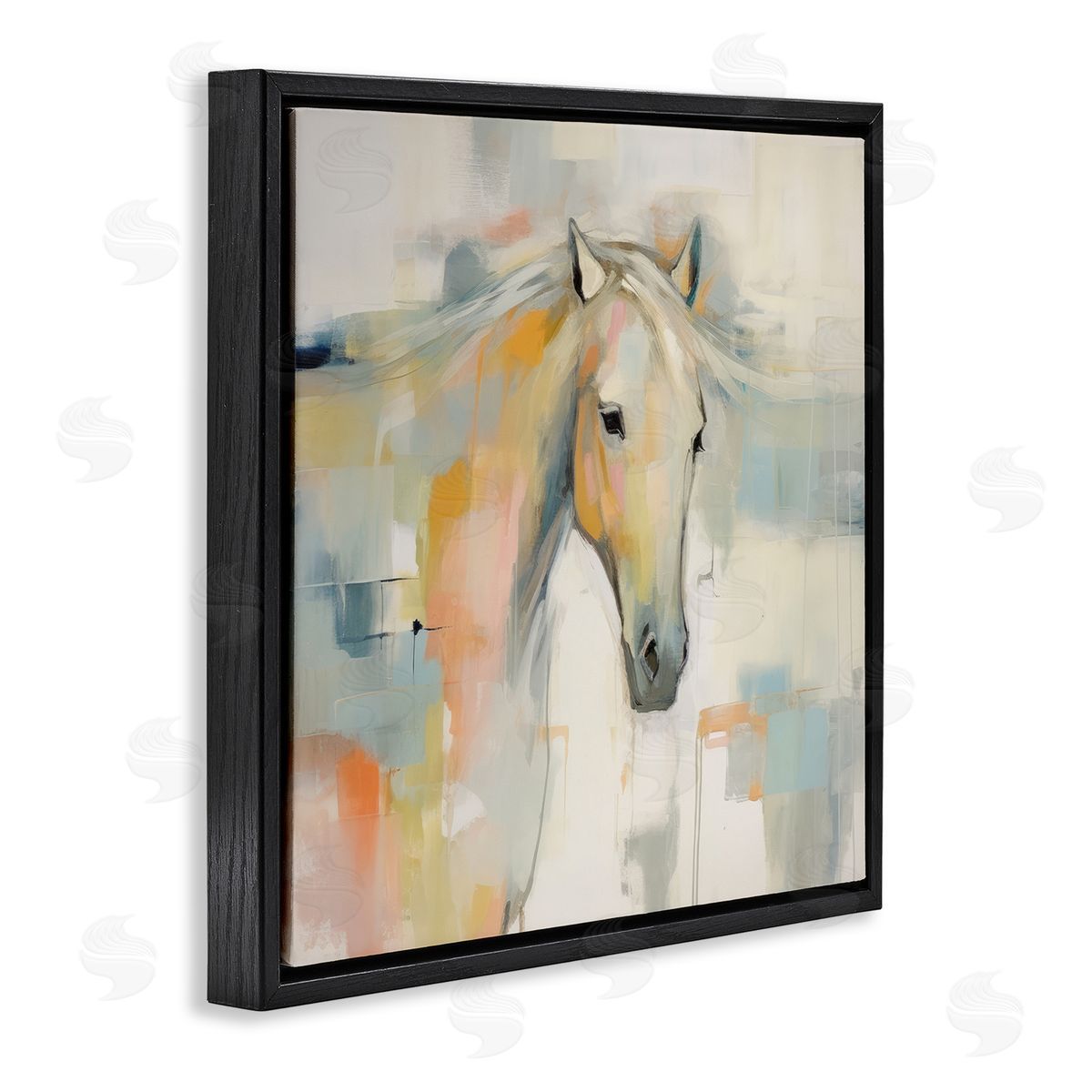 Irena Orlov Pastel Horse Painting Black Floater Frame Canvas Artside_