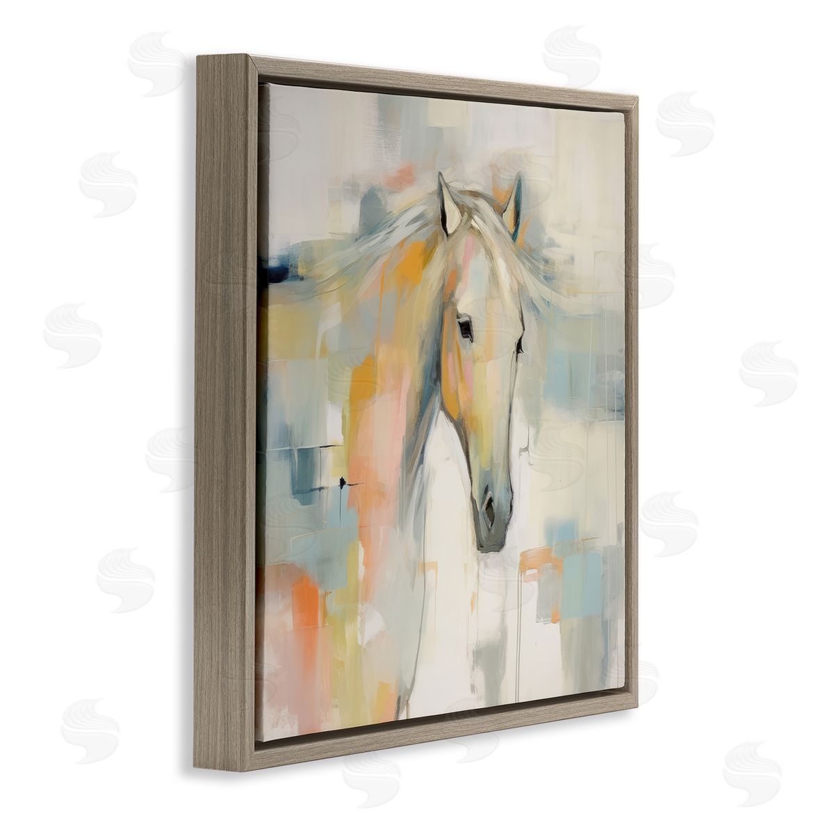 Irena Orlov Pastel Horse Painting Brown Floater Frame Canvas Artside_