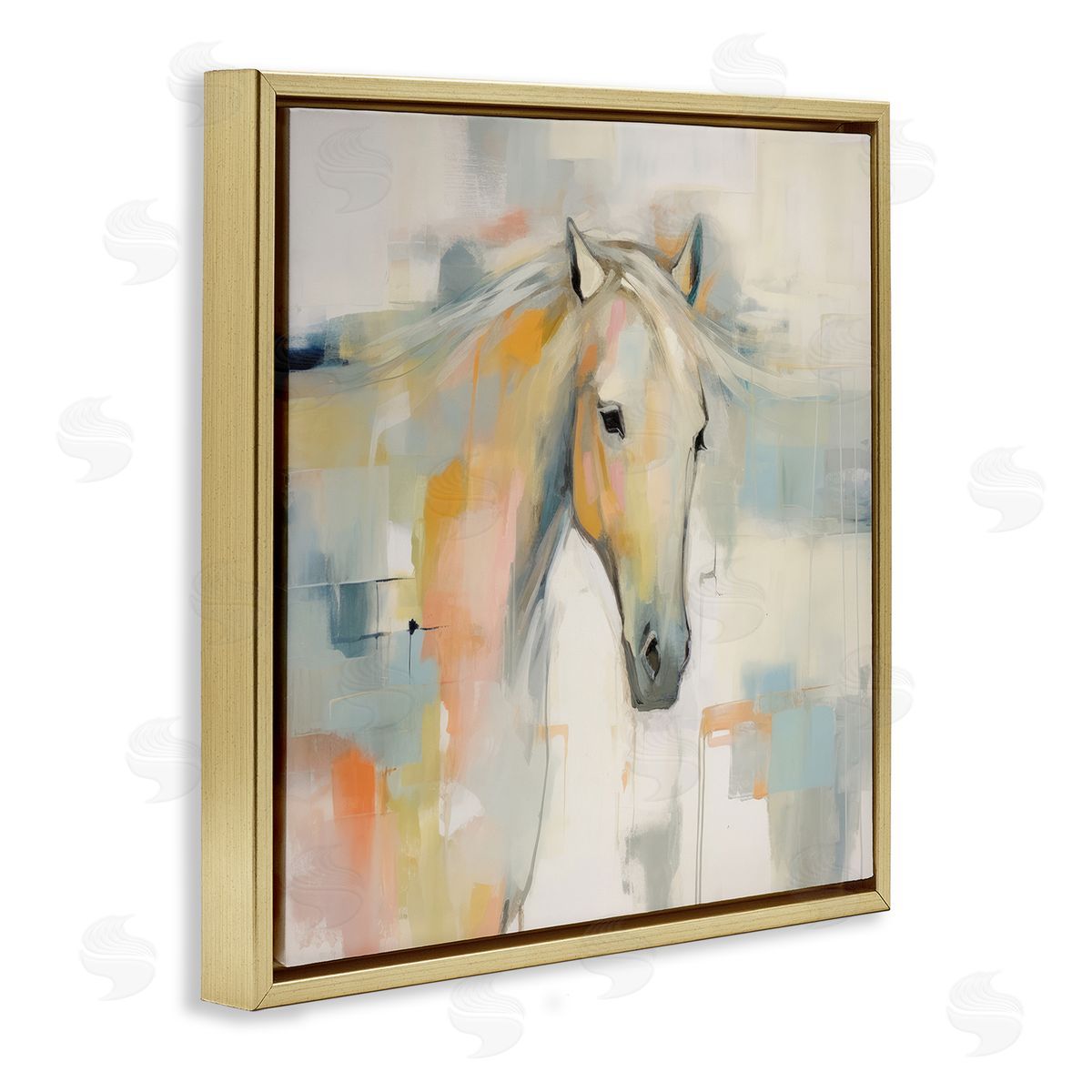 Irena Orlov Pastel Horse Painting Gold Floater Frame Canvas Artside_