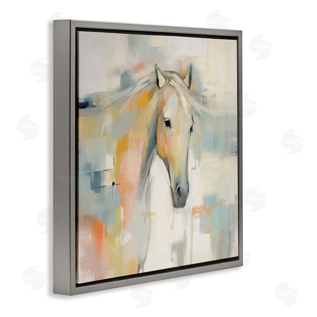 Irena Orlov Pastel Horse Painting Gray Floater Frame Canvas Artside_