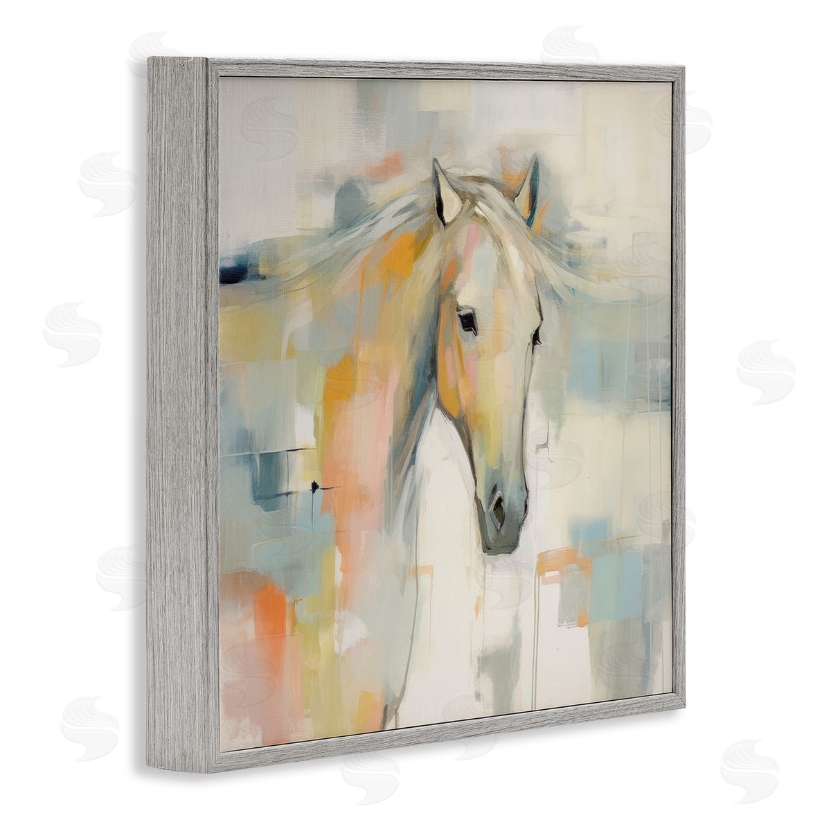 Irena Orlov Pastel Horse Painting Gray Framed Giclee Wall Artside_