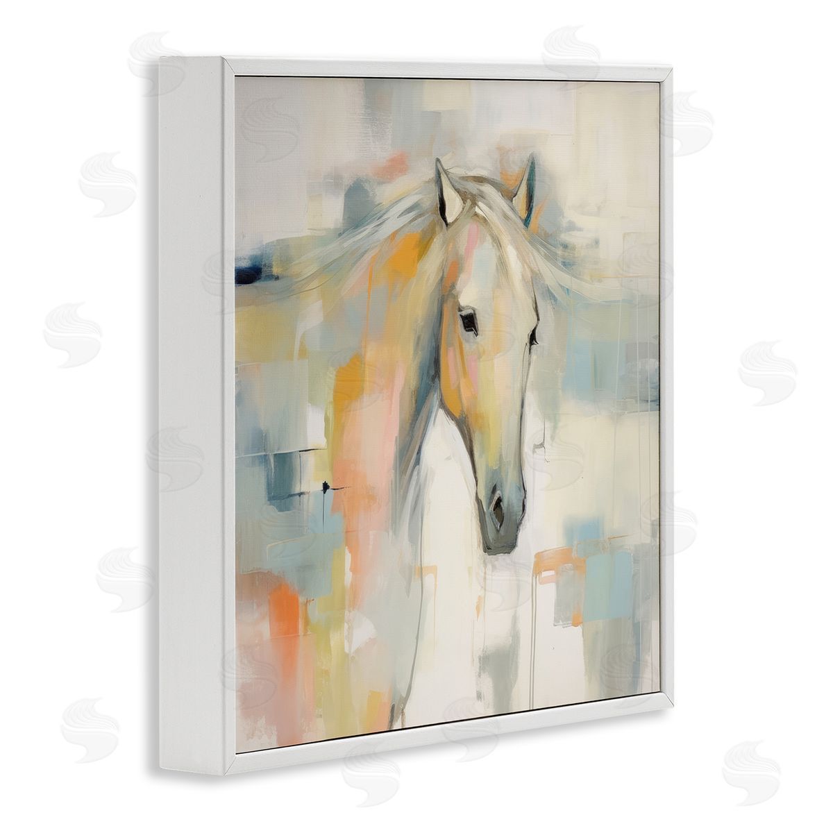 Irena Orlov Pastel Horse Painting White Framed Giclee Wall Artside_