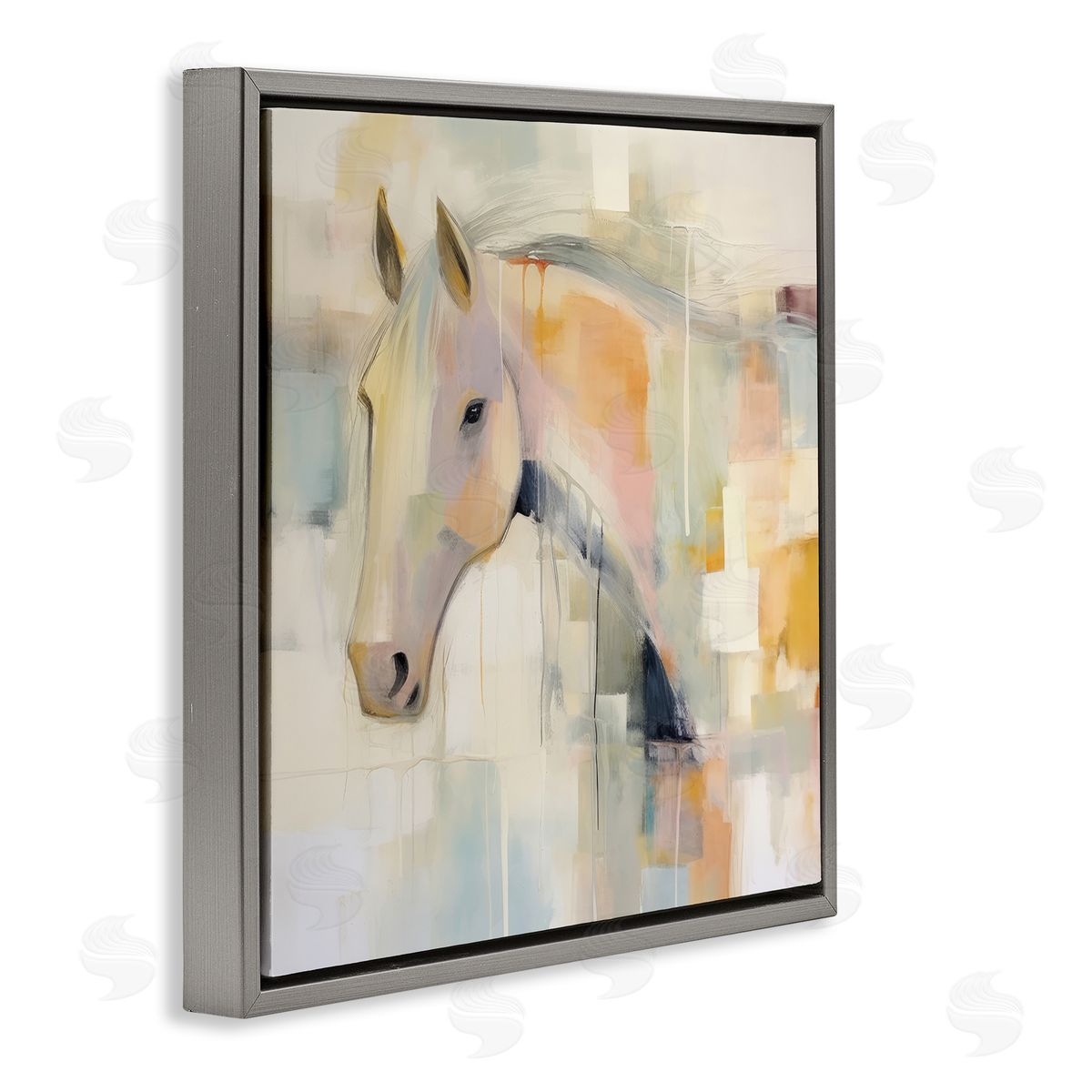 Irena Orlov Soft Abstract Horse Gray Floater Frame Canvas Artside_