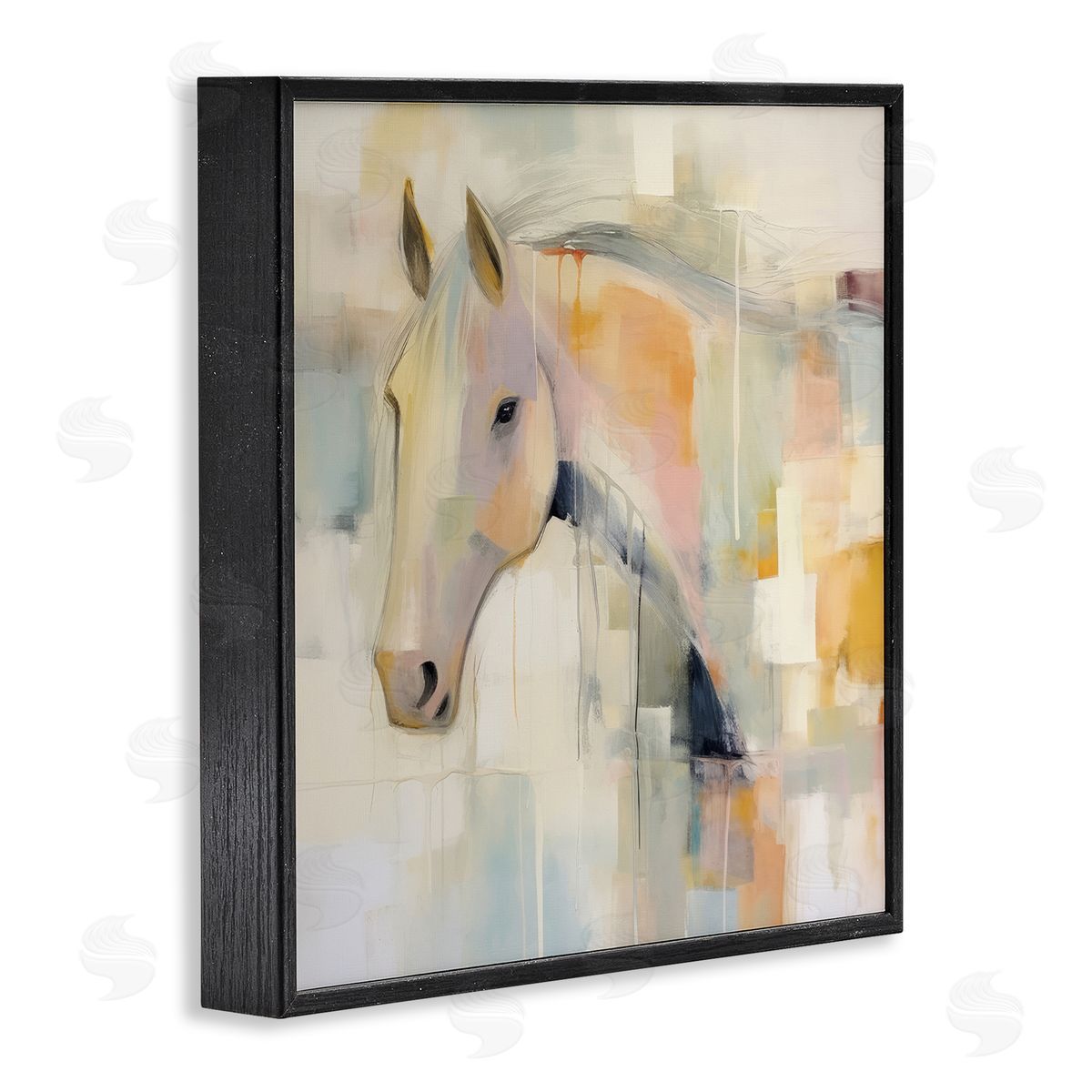 Irena Orlov Soft Abstract Horse Black Framed Giclee Wall Artside_