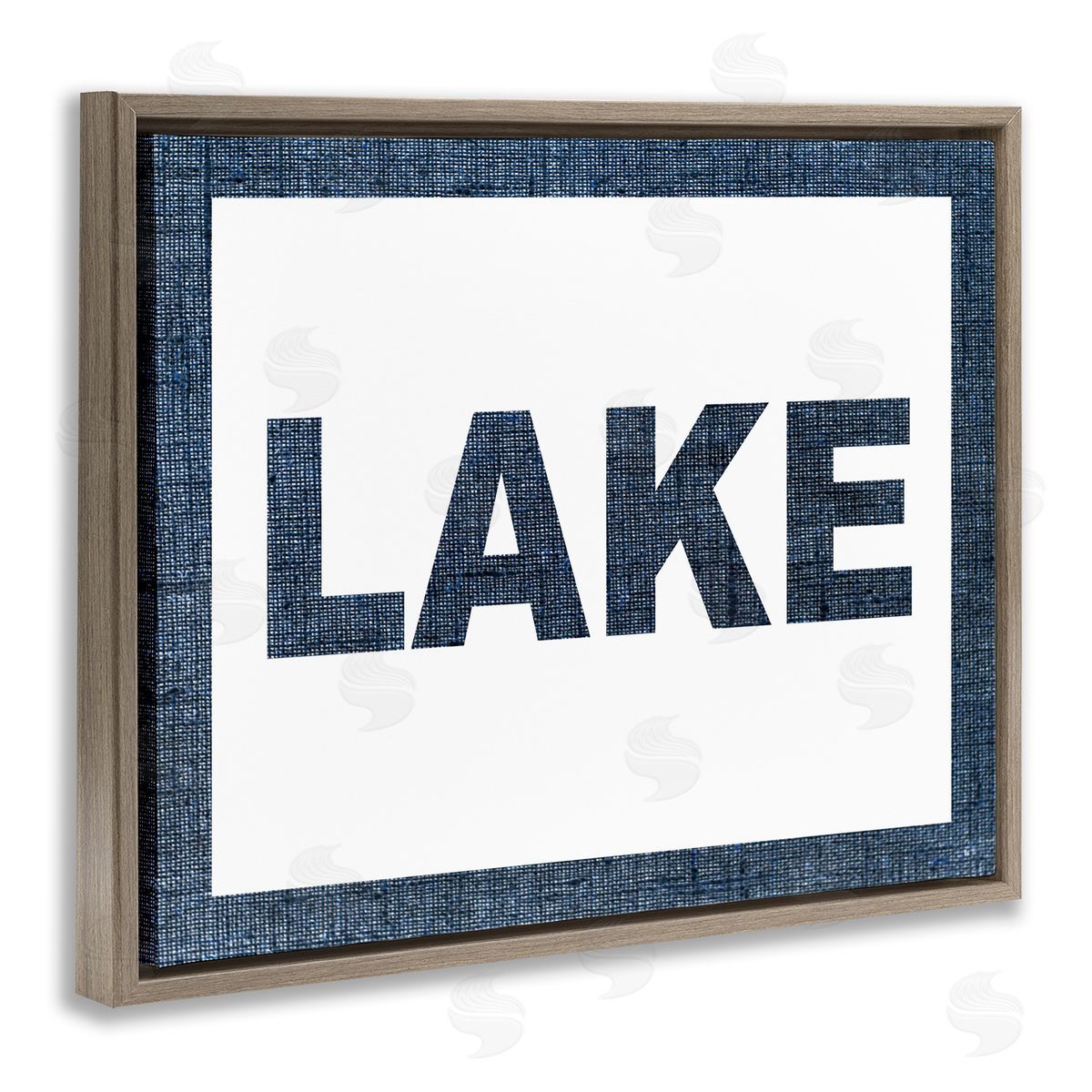 Stupell Studio Minimal Lake Phrase Brown Floater Frame Canvas Artside_