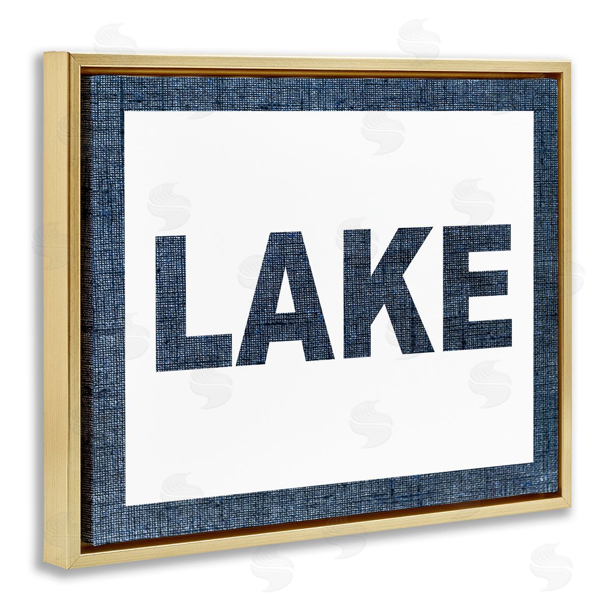 Stupell Studio Minimal Lake Phrase Gold Floater Frame Canvas Artside_
