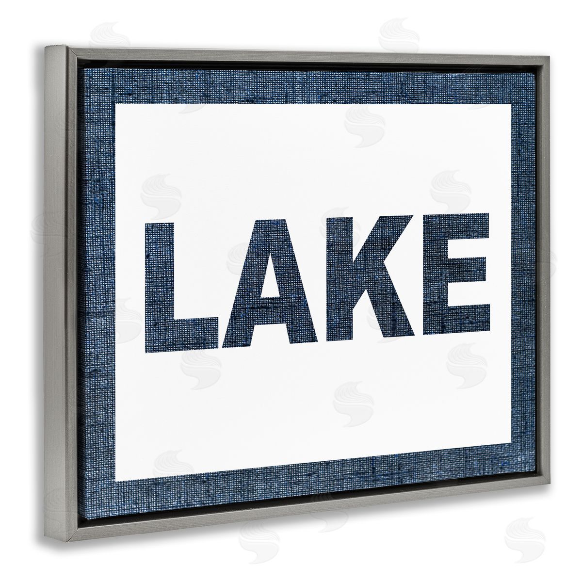 Stupell Studio Minimal Lake Phrase Gray Floater Frame Canvas Artside_