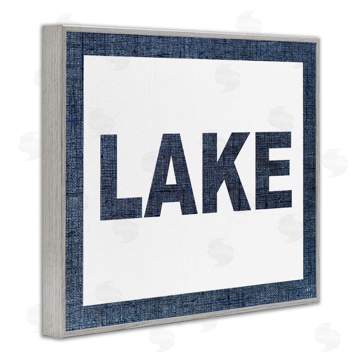 Stupell Studio Minimal Lake Phrase Gray Framed Giclee Wall Artside_