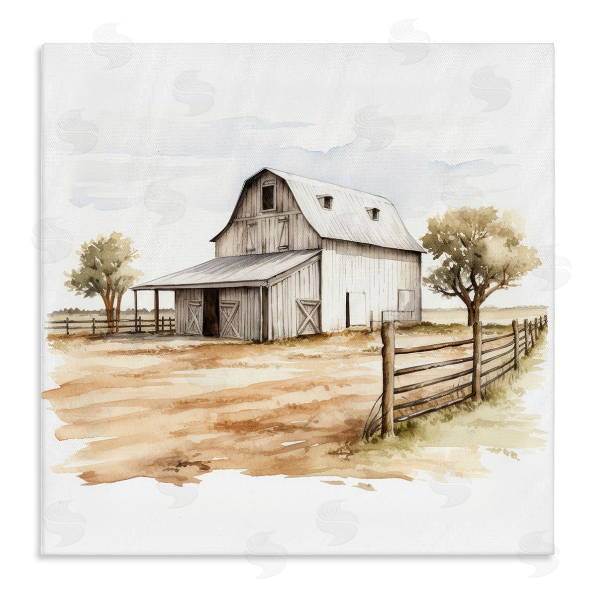 Ray Powers Rural Barn Painting Canvas Wall Art