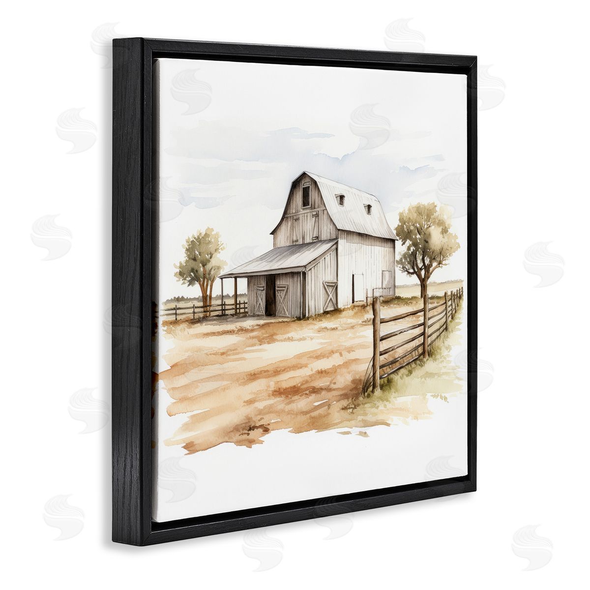 Ray Powers Rural Barn Painting Black Floater Frame Canvas Artside_