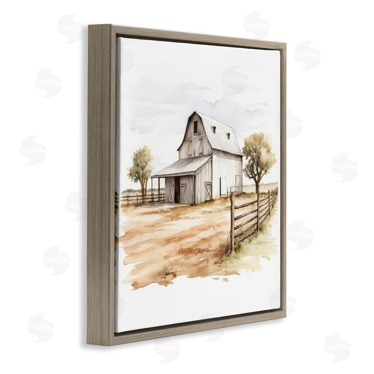 Ray Powers Rural Barn Painting Brown Floater Frame Canvas Artside_
