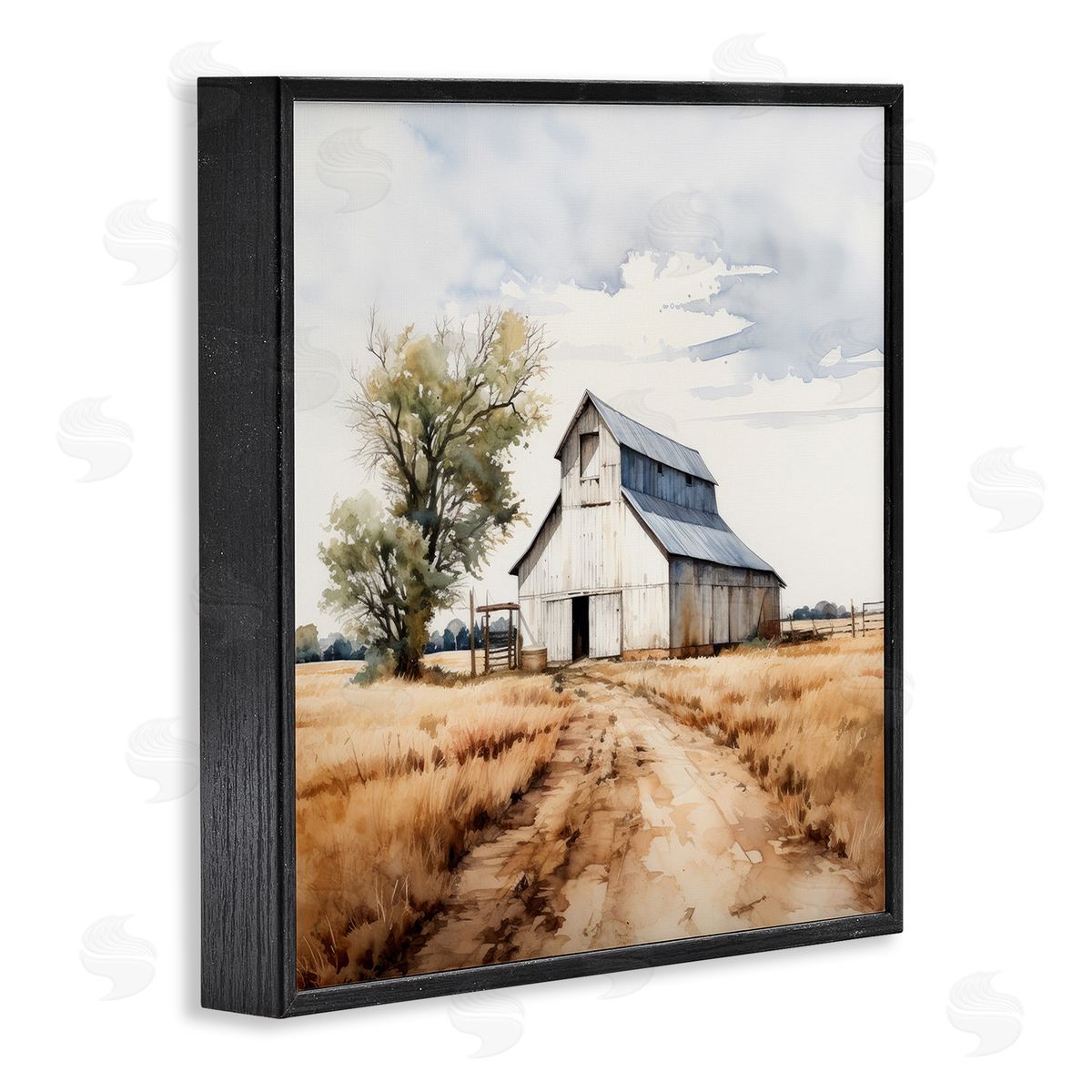 Ray Powers Farmhouse Barn Landscape Black Framed Giclee Wall Artside_