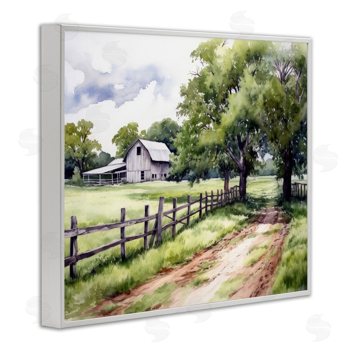 Ray Powers Countryside Cottage Painting White Framed Giclee Wall Artside_
